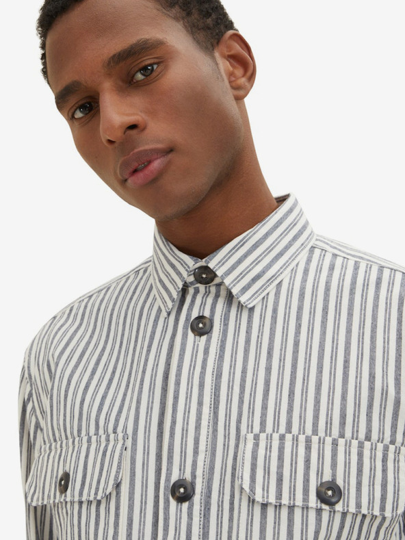 Tom Tailor Cămașă cu dungi gri pentru bărbați Tom Tailor