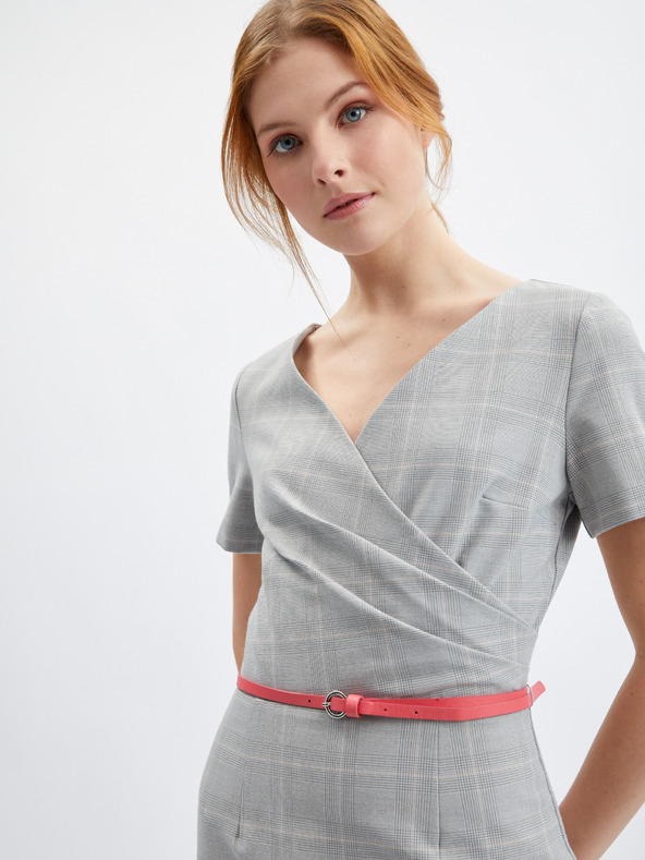 Orsay Rochie gri în carouri pentru femei ORSAY