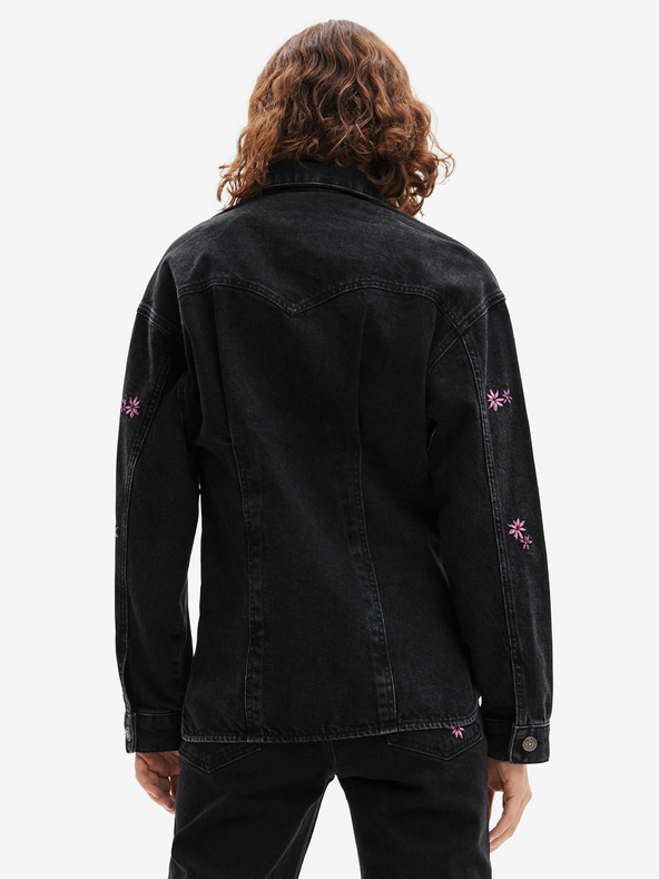Desigual Jachetă din denim Desigual Arkansas neagră, de damă