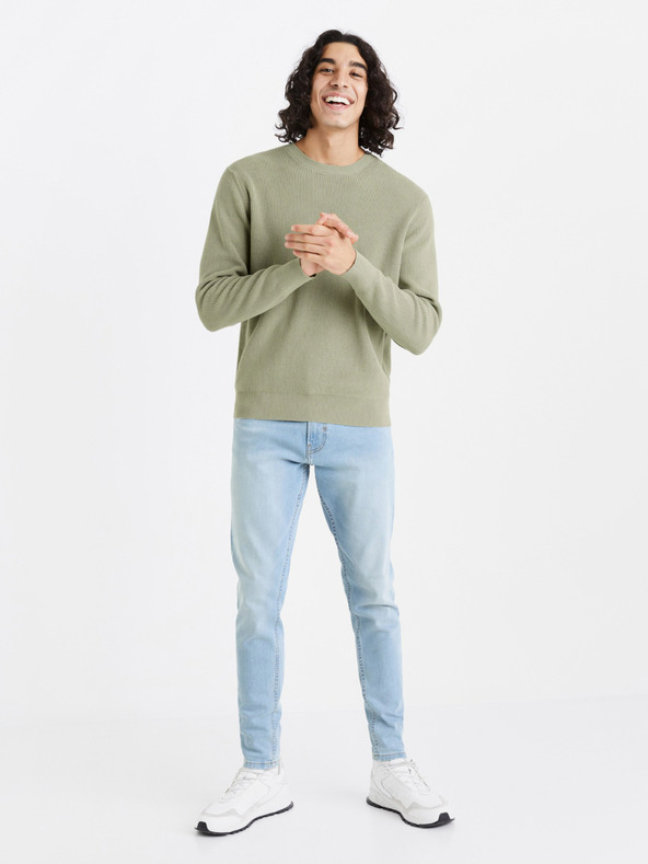 Celio Pulover cu dungi verde deschis pentru bărbați Celio Dexter