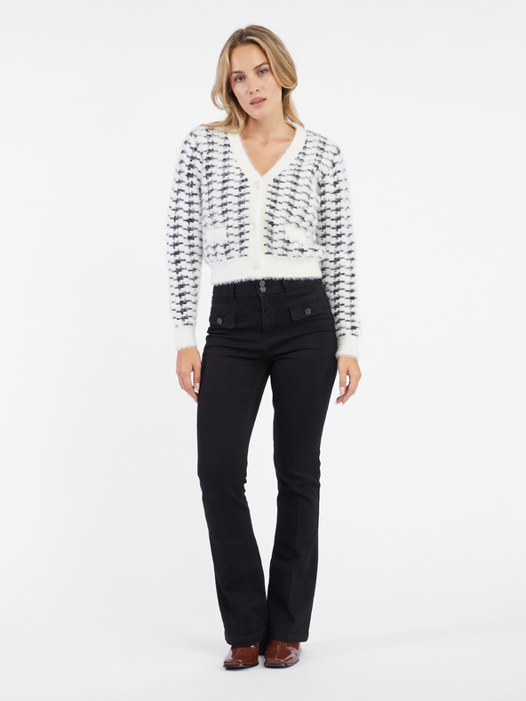 Orsay Cardigan pentru femei cu model alb-negru și alb ORSAY