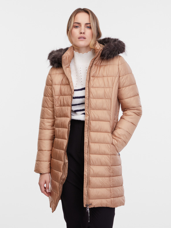 Orsay Geacă matlasată pentru femei maro deschis ORSAY