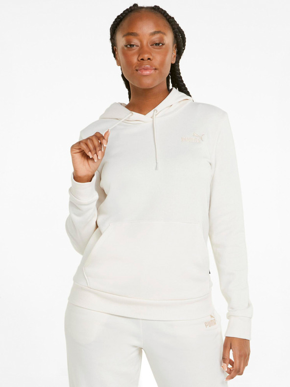 Puma Cremă Puma ESS+ Broderie Hoodie TR