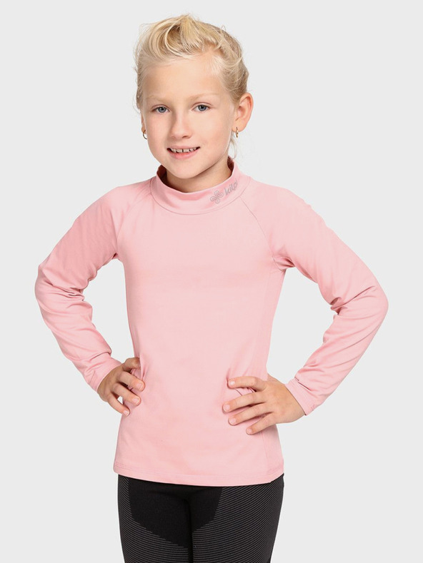 Kilpi Tricou termic roz deschis pentru fete, cu guler înalt KILPI WILLIE