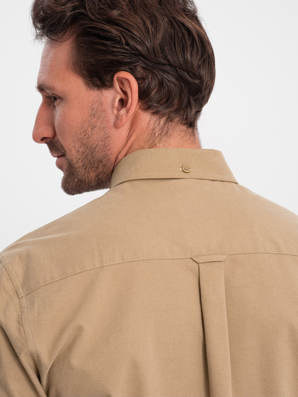 Ombre Clothing Cămașă bărbați Ombre Clothing maro deschis