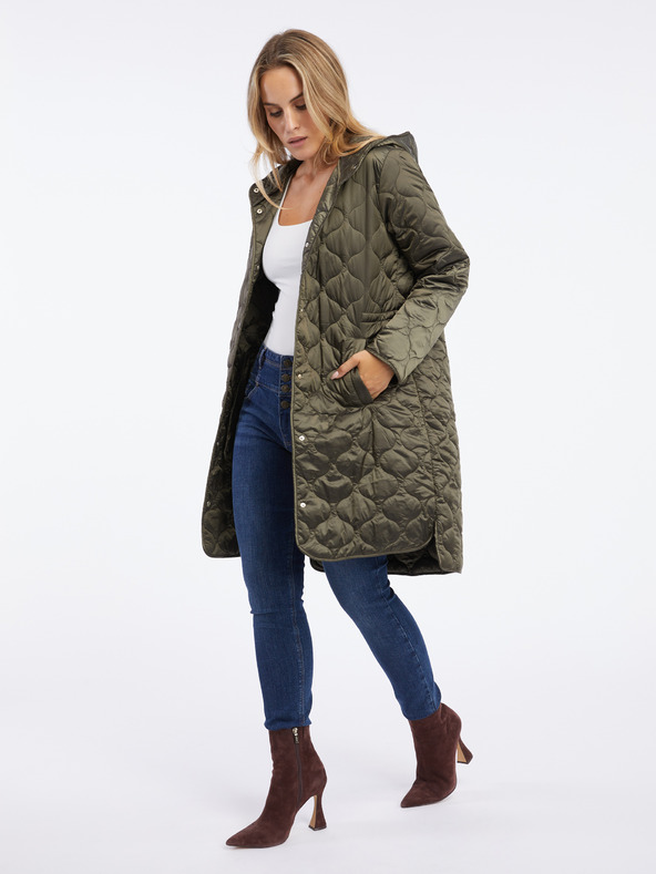 Orsay Geacă lungă matlasată kaki pentru femei ORSAY