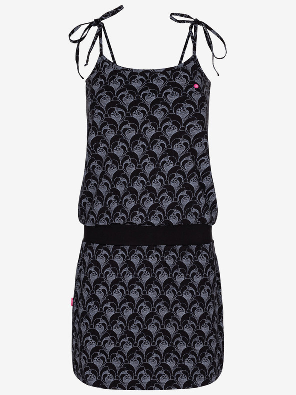 Loap Rochie neagră cu model pentru femei LOAP Bazuka