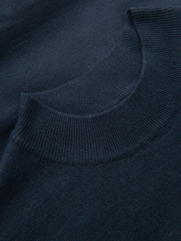 Ombre Clothing Jumătate de guler înalt tricotat pentru bărbați cu viscoză - albastru închis V4 OM-SWTN-0125 Ombre Clothing