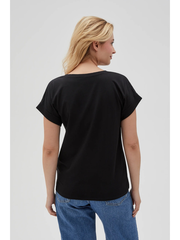 Moodo Tricou negru pentru femei Moodo