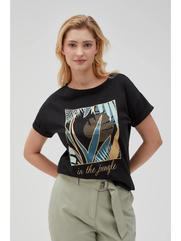 Moodo Tricou negru pentru femei Moodo