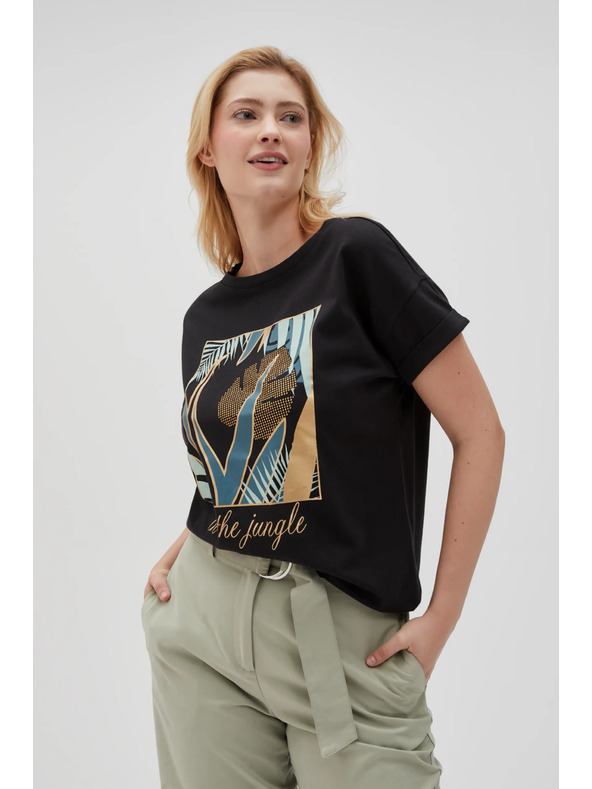 Moodo Tricou negru pentru femei Moodo