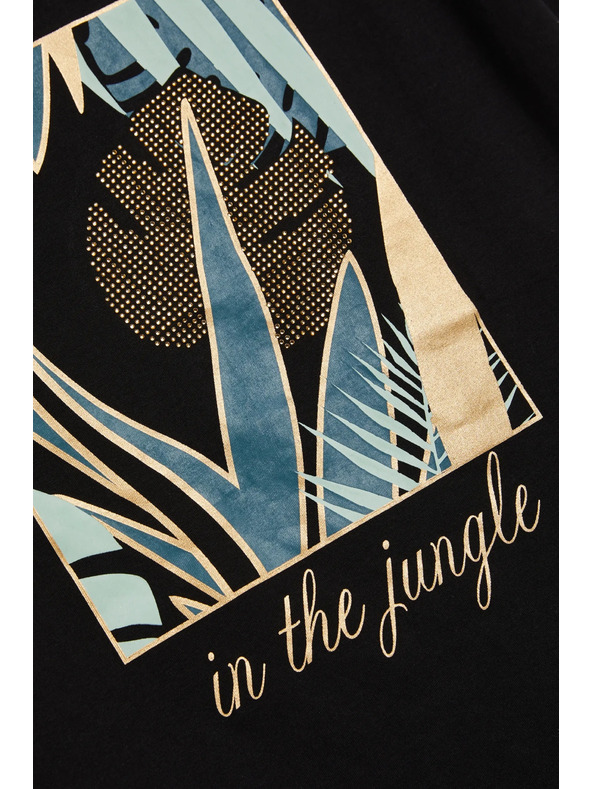 Moodo Tricou negru pentru femei Moodo