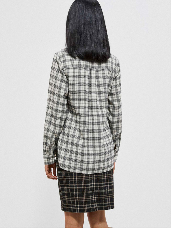 Moodo Cămașă în carouri albă și neagră pentru femei Moodo