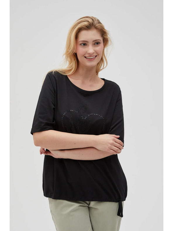 Moodo Tricou negru pentru femei Moodo