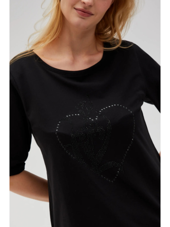 Moodo Tricou negru pentru femei Moodo