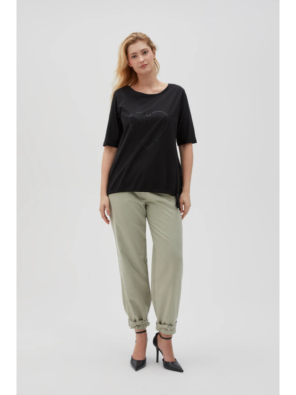 Moodo Tricou negru pentru femei Moodo