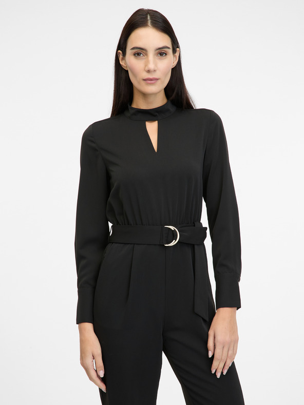 Orsay Salopetă neagră cu mânecă lungă pentru femei ORSAY