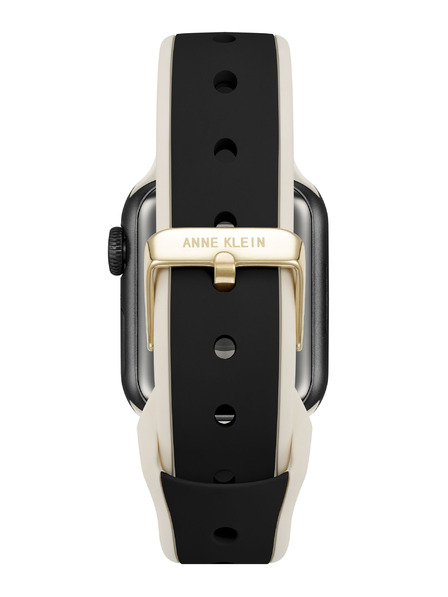 Anne Klein Curea din silicon negru-crem Anne Klein pentru Apple Watch 38/40/41