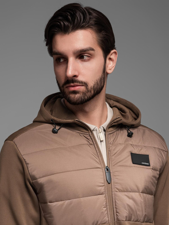 Ombre Clothing Geacă sport ușoară color pentru bărbați cu fleece Ombre Clothing