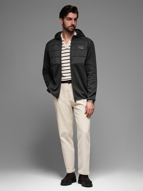 Ombre Clothing Geacă sport ușoară color pentru bărbați cu fleece Ombre Clothing