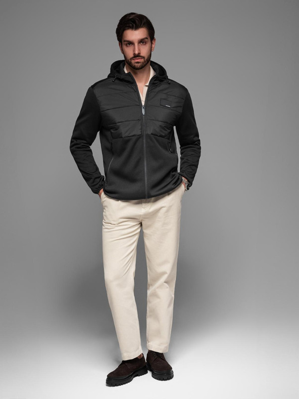 Ombre Clothing Geacă sport ușoară color pentru bărbați cu fleece Ombre Clothing