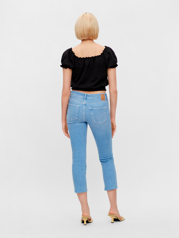 Pieces Bluză scurtă neagră Pieces Leaf