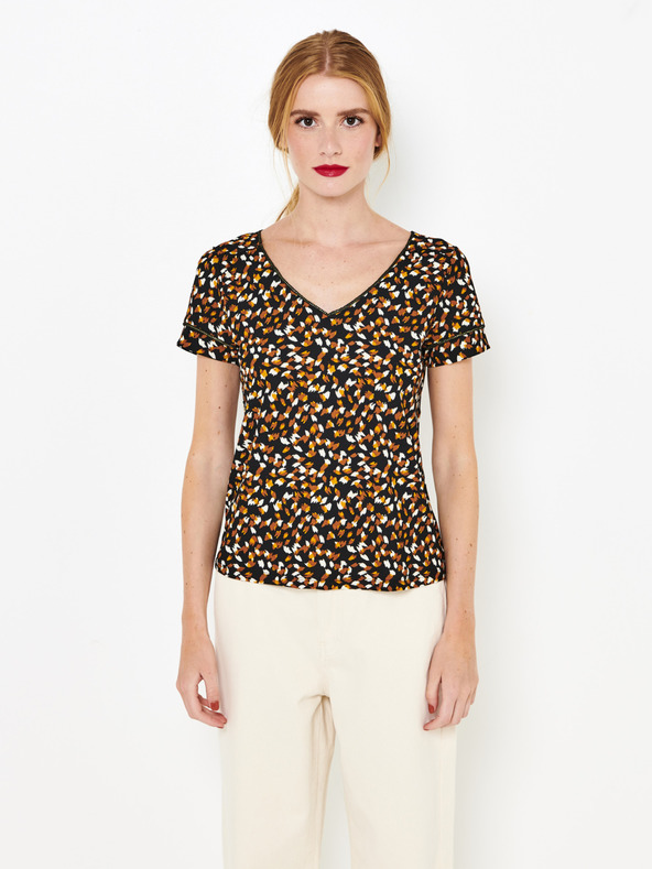 CAMAIEU Cămașă cu model maro CAMAIEU