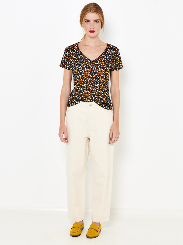 CAMAIEU Cămașă cu model maro CAMAIEU