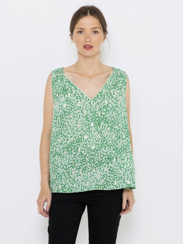 CAMAIEU Bluză verde cu model CAMAIEU