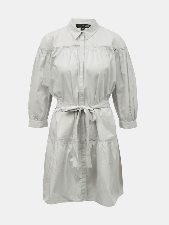 TOP SECRET Rochie cămașă gri deschis TOP SECRET