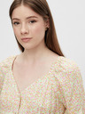 Pieces Rochie cu cravată florală crem Pieces Timberly