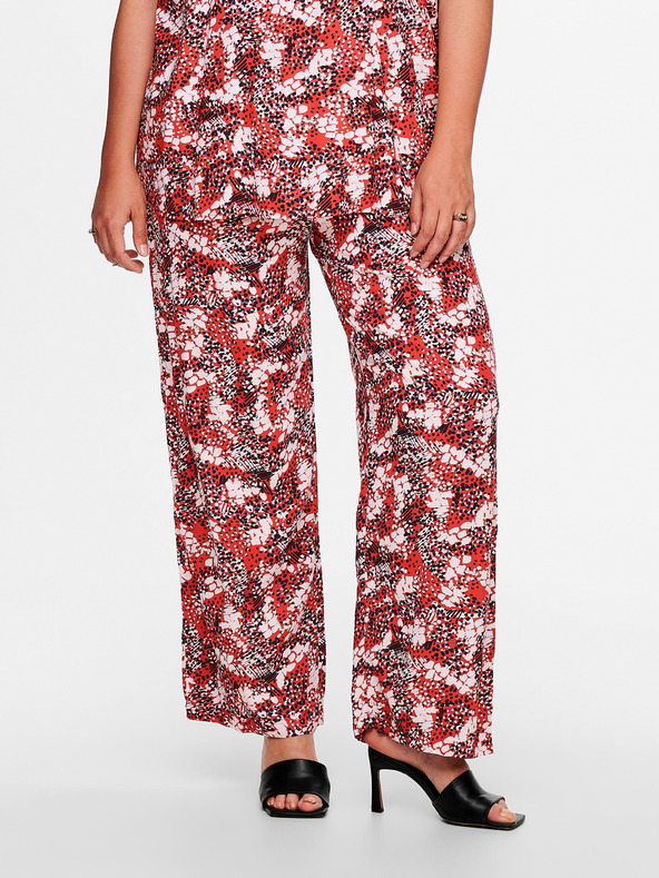ONLY CARMAKOMA Pantaloni maro cu model ONLY CARMAKOMA