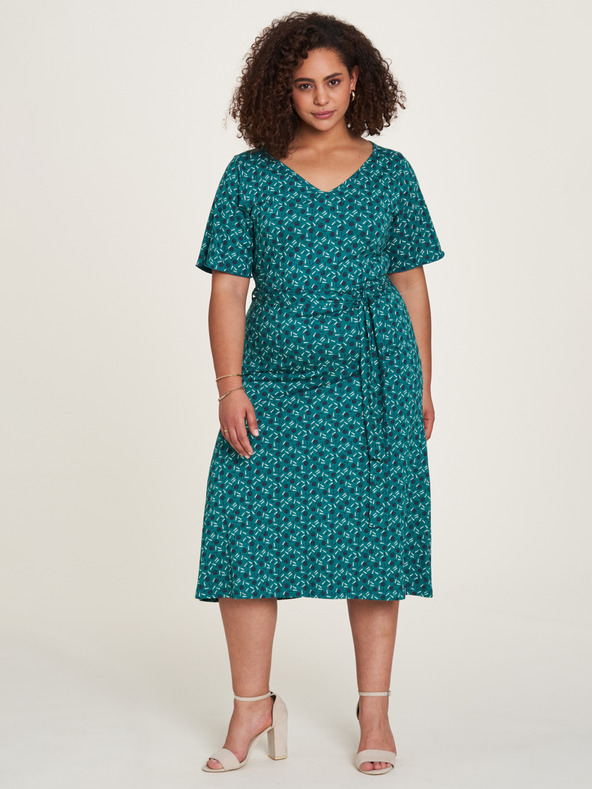 Tranquillo Rochie midi cu model, verde, pentru femei Tranquillo