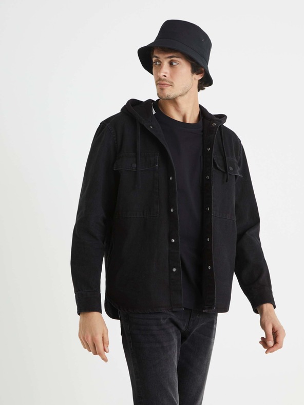 Celio Cămașă din denim neagră pentru bărbați Celio Bahooden