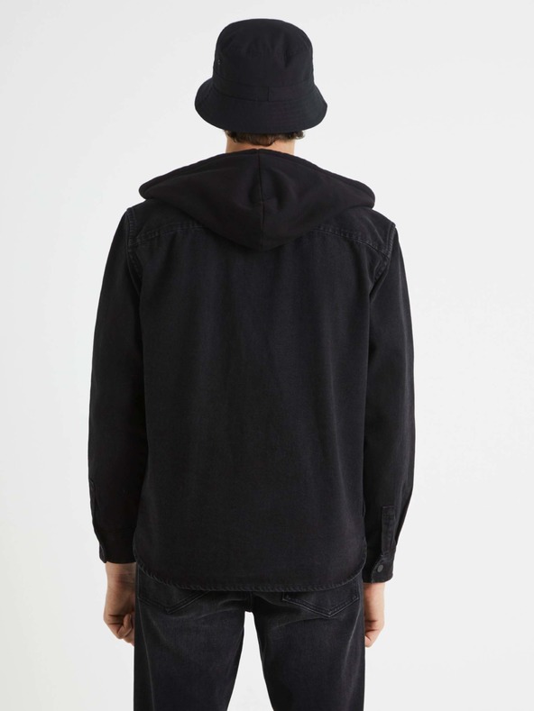 Celio Cămașă din denim neagră pentru bărbați Celio Bahooden