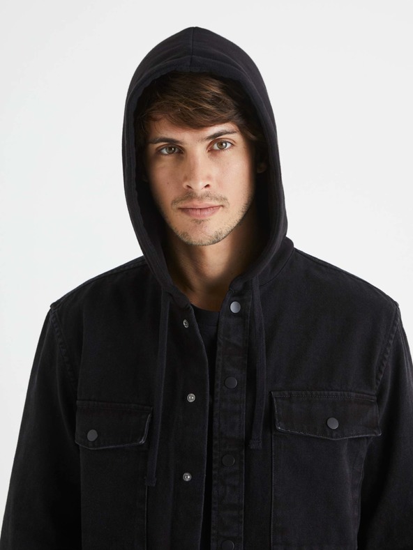 Celio Cămașă din denim neagră pentru bărbați Celio Bahooden