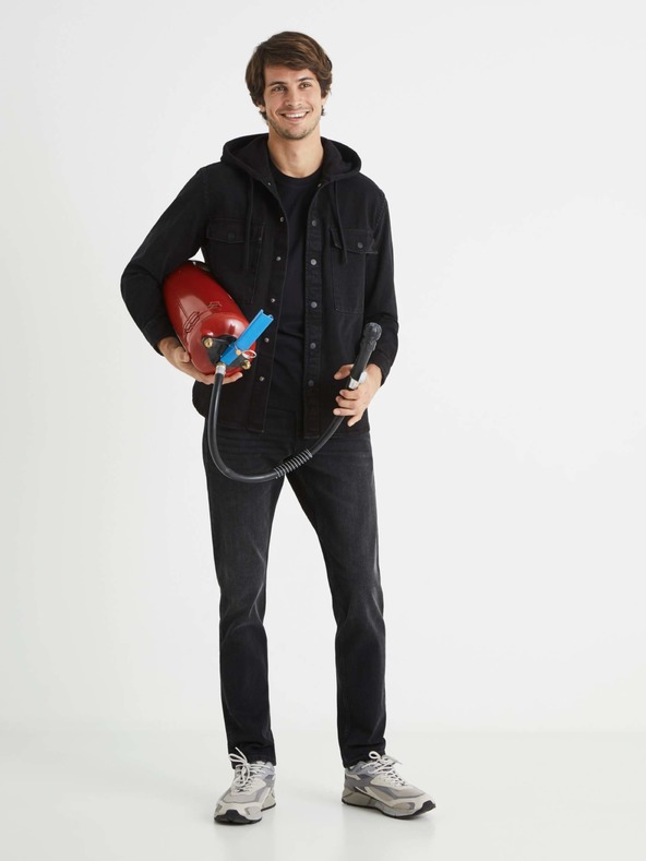 Celio Cămașă din denim neagră pentru bărbați Celio Bahooden