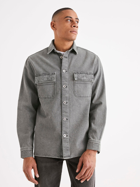 Celio Cămașă Denim gri pentru bărbați Celio Battery