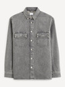 Celio Cămașă Denim gri pentru bărbați Celio Battery
