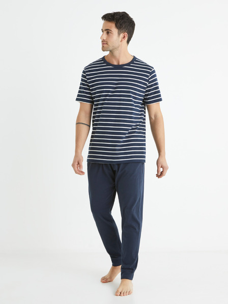 Celio Pijama pentru bărbați cu dungi albastru închis Celio Bisible