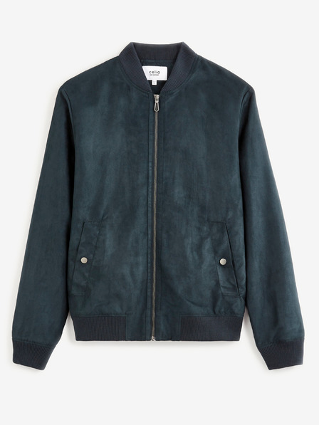 Celio Bomber albastru închis pentru bărbați, finisaj din piele întoarsă Celio Budain