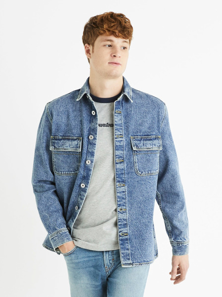 Celio Cămașă din denim albastră pentru bărbați Celio Battery