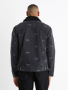 Celio Jachetă din denim neagră pentru bărbați cu blană artificială Celio Batman