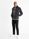 Celio Jachetă din denim neagră pentru bărbați cu blană artificială Celio Batman