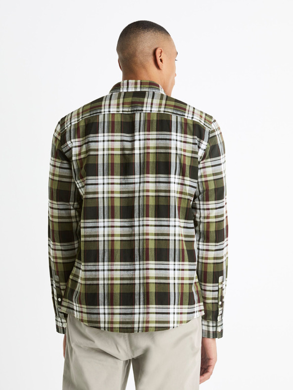 Celio Cămașă în carouri albă și neagră pentru bărbați Celio Bapop