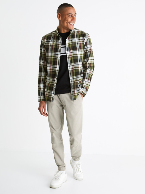 Celio Cămașă în carouri albă și neagră pentru bărbați Celio Bapop