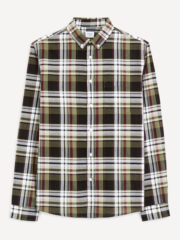 Celio Cămașă în carouri albă și neagră pentru bărbați Celio Bapop