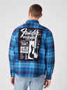 Wrangler Cămașă albastră cu model Wrangler pentru bărbați