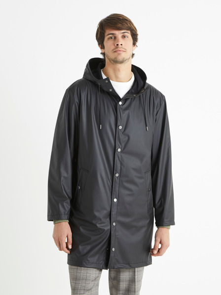 Celio Parka neagră cu glugă pentru bărbați Celio