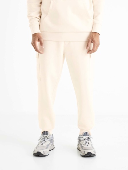 Celio Sweatpants crem pentru bărbați cu buzunare Celio Boslap
